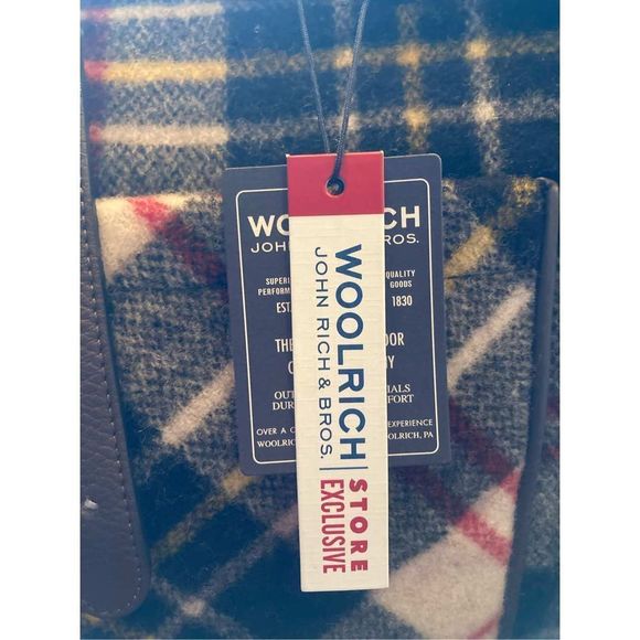 Woolrich John Rich Plaid Flannel Union Rever Reversible Tote Bag Nwt - Picture 6 of 9